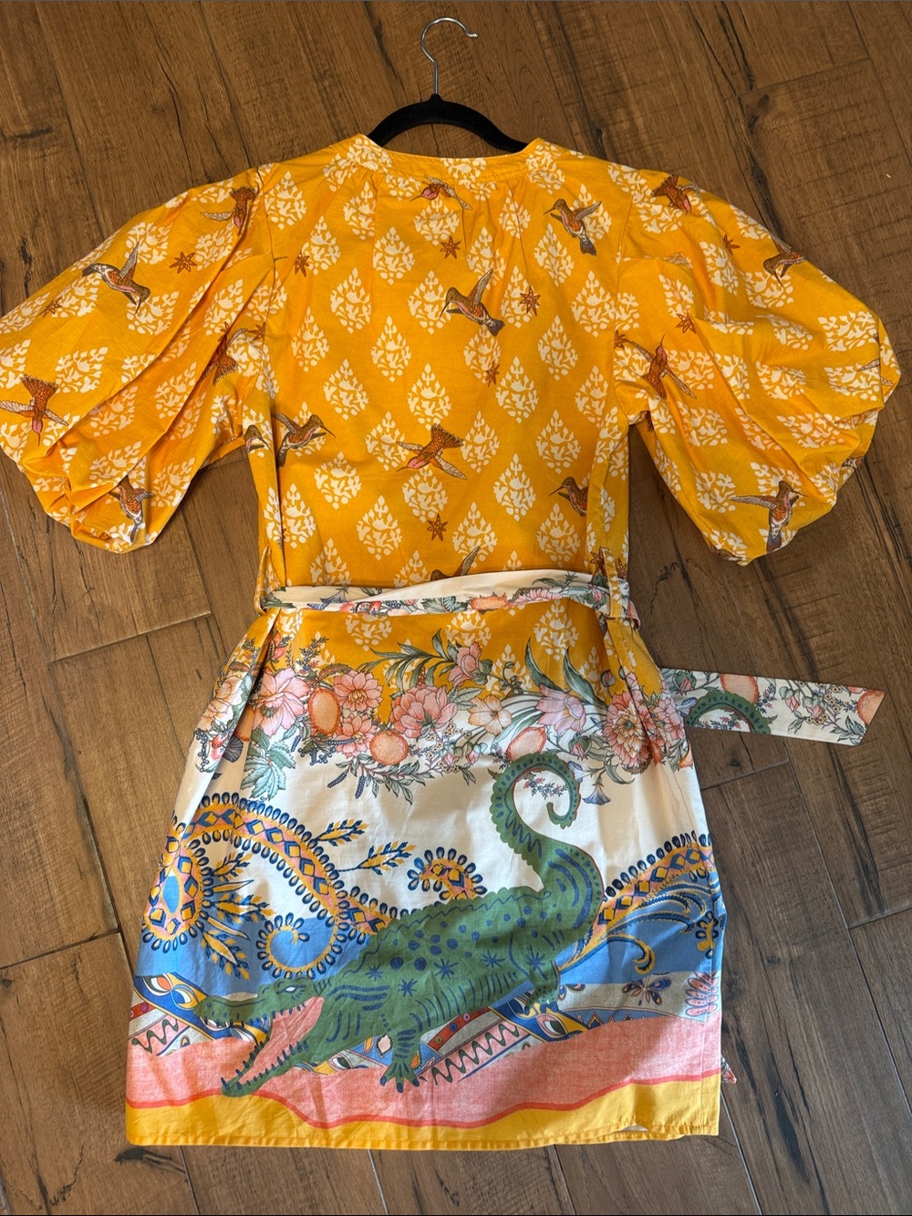 A Loves A bird print mini dress w puff sleeves. Rare! XS - Picture 5 of 5